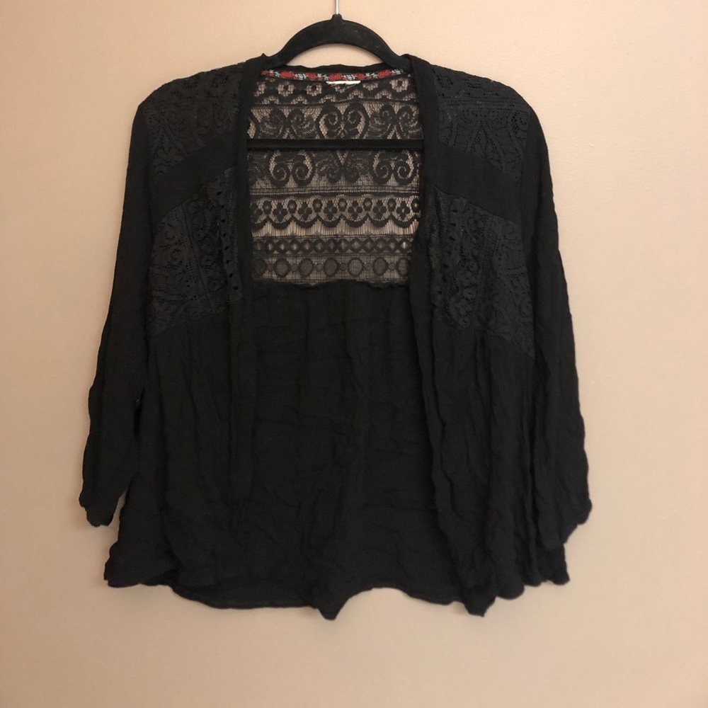 black laced cardigan